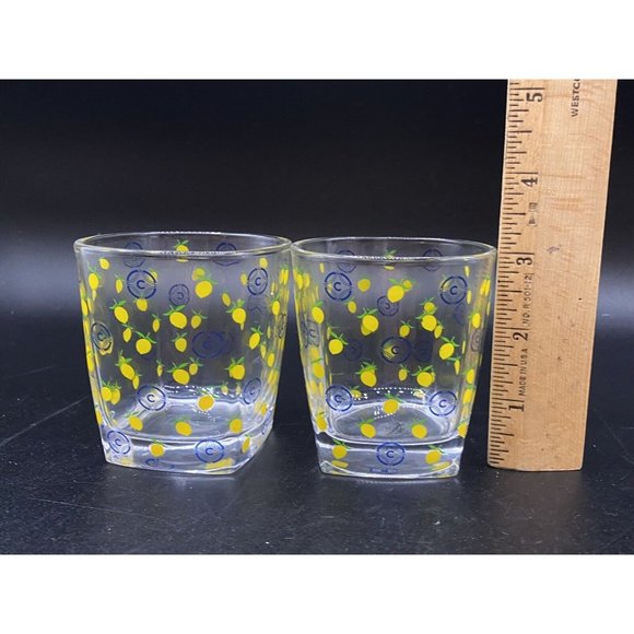 Vintage Ciroc & Yellow Lemon Lowball Glasses 3" LOT 2 - Picture 7 of 8